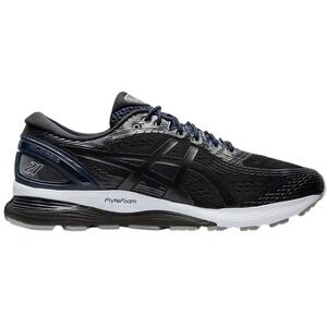 ASICS Men's Gel Nimbus 21  Black and White Athletic Shoes. Extra Wide